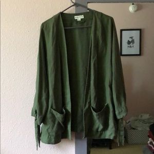Ava & Viv women’s plus open green jacket size X!